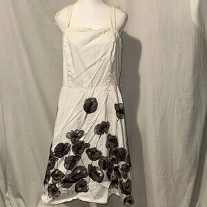 gray black & white floral APNY dress size 16